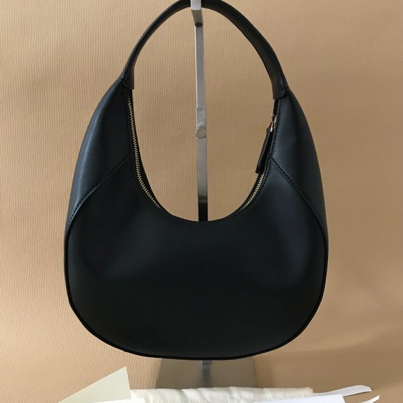 NWT: STELLA MCCARTNEY | Small Logo Hobo Shoulder Bag Color:  BLACK - Picture 5 of 13
